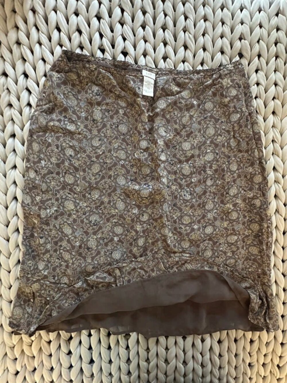 J.Jill Brown Boho Pattern Skirt | Size L | Flowy Midi | Lined - Picture 6 of 11